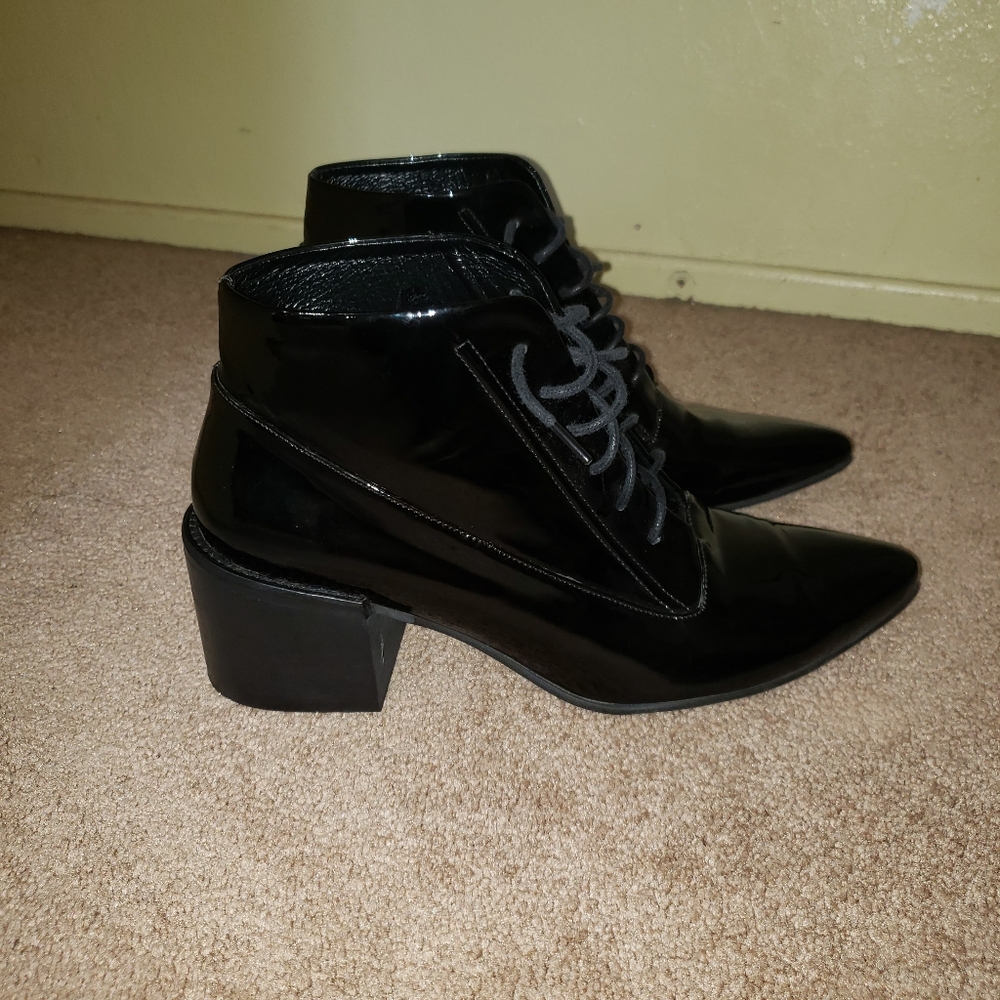 LAX black patent ankle boot